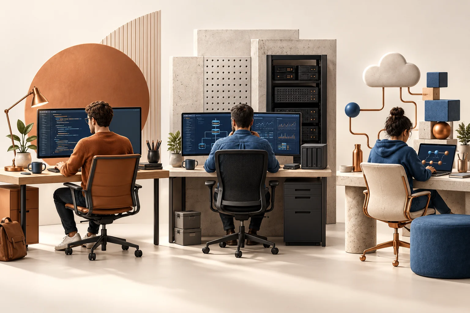 Иллюстрация к статье «Разработчик, администратор и DevOps-инженер: кого привлекать к задаче»